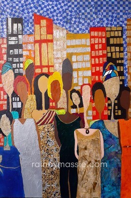 Always United - Mixed Media Framed 36x40 Original Painting