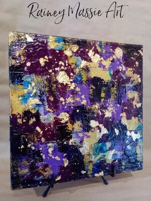 Passionately Purple - LUXE Desk Art  12x12 Abstract Painting