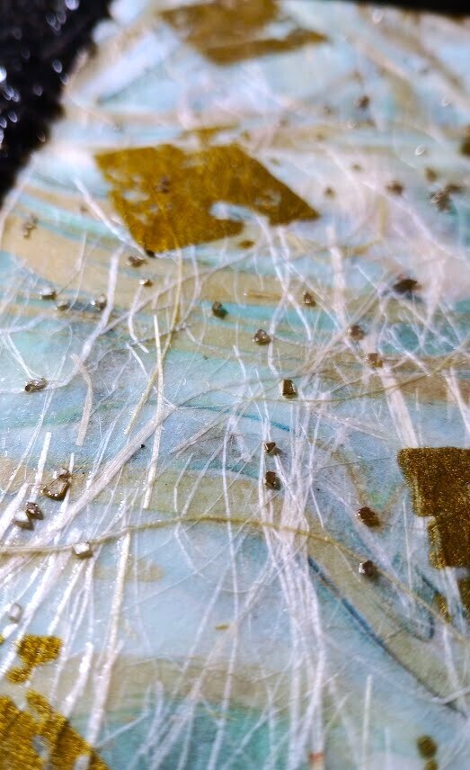 Mahogany Glitz  - LUXE Desk Art - 10x10 Original