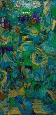 Island Dreams - 12x24 Mixed Media Abstract Original