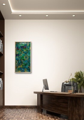 Island Dreams - 12x24 Mixed Media Abstract Framed Original