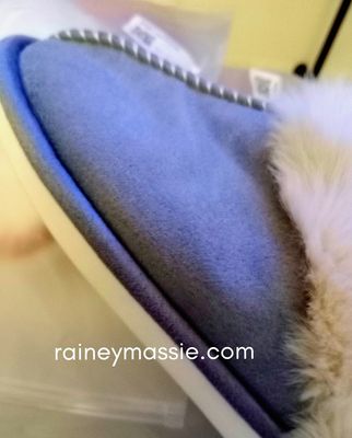 CozEy Life! Gray/Blue - Fluffy  Slippers Size SMALL