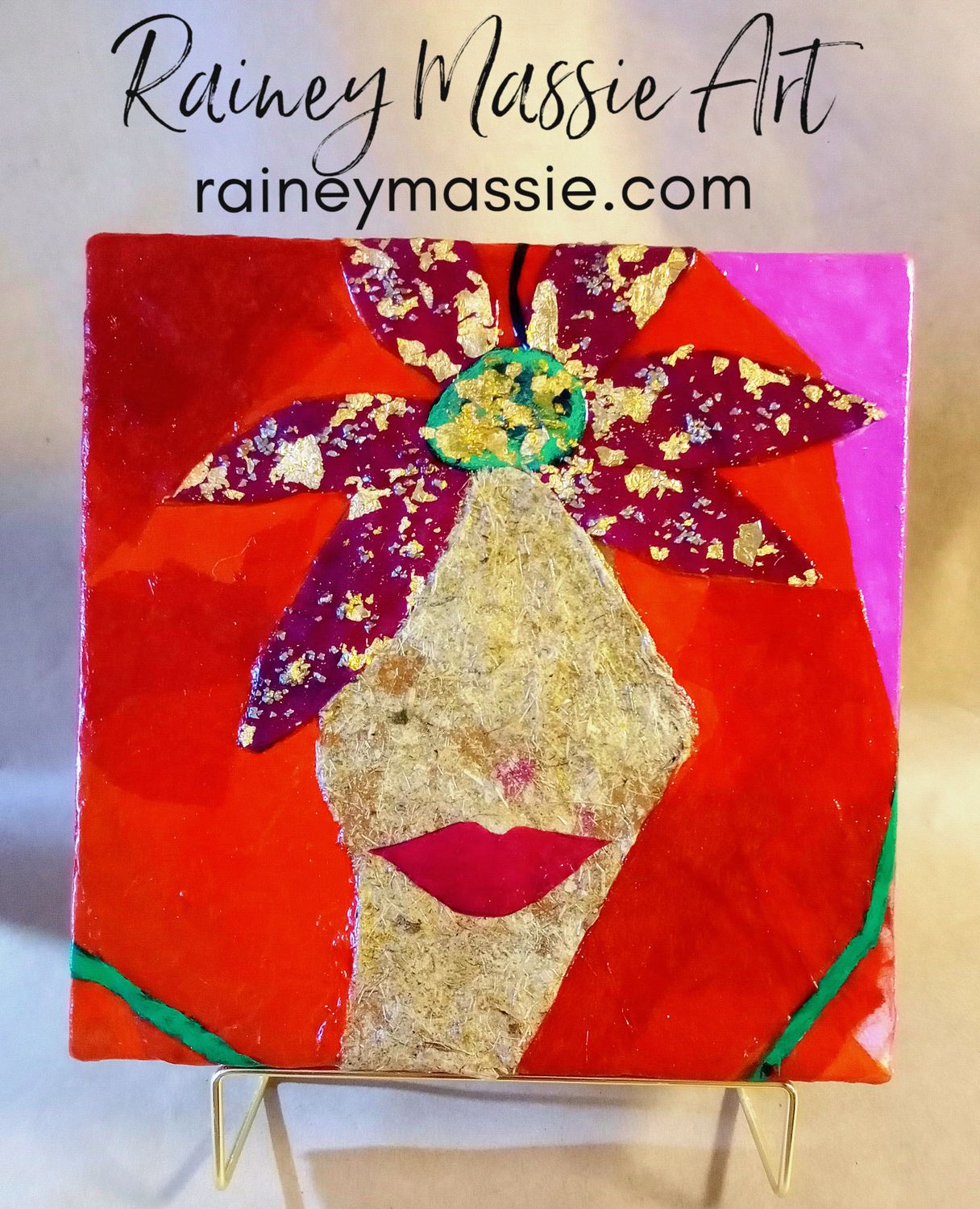 Sunny Lady - 10x10 LUXE Desk Art Original Sunny Lady - 10x10 LUXE Desk Art Original