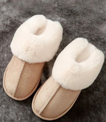 CozEy Life!  Light Sand- Fluffy Slippers- Large