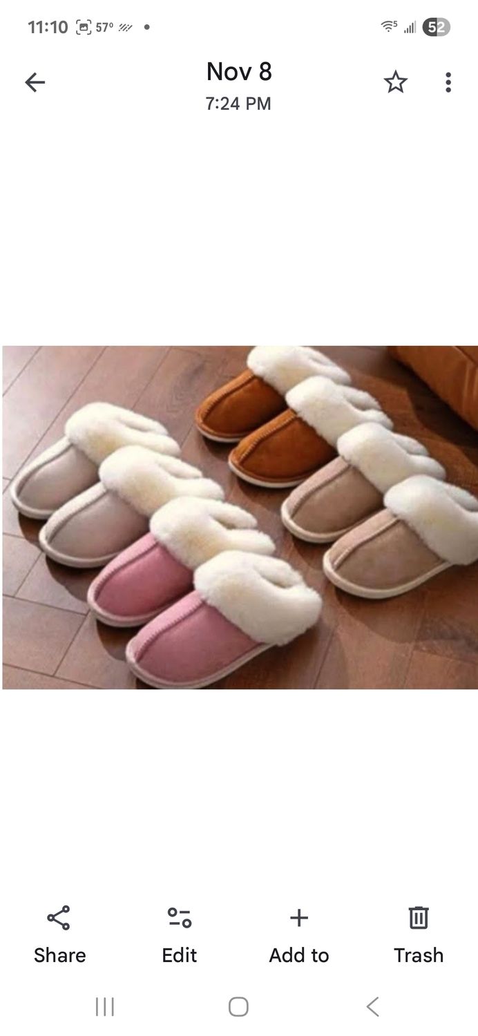 CozEY Life! Brown Fluffy Slippers - Size Medium