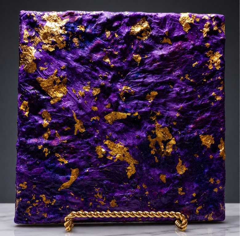 Deep Purple - 10x10 LUXE Desk Art with Gold Foil