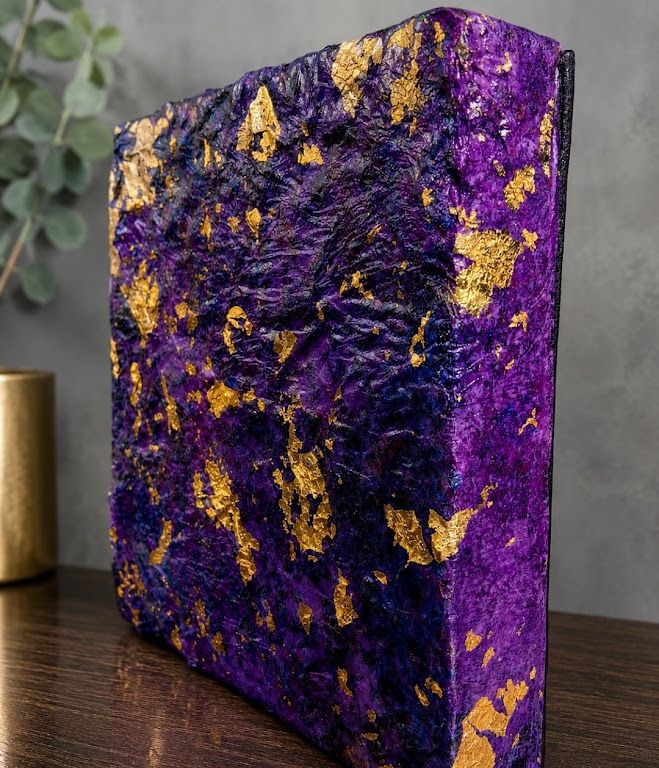 Deep Purple - 10x10 LUXE Desk Art with Gold Foil