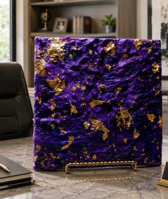 Deep Purple - 10x10 LUXE Desk Art with Gold Foil