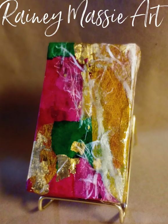 Stain Glass Beauty = 3x5 Mini LUXE DESK ART Original