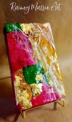Stain Glass Beauty = 3x5 Mini LUXE DESK ART Original