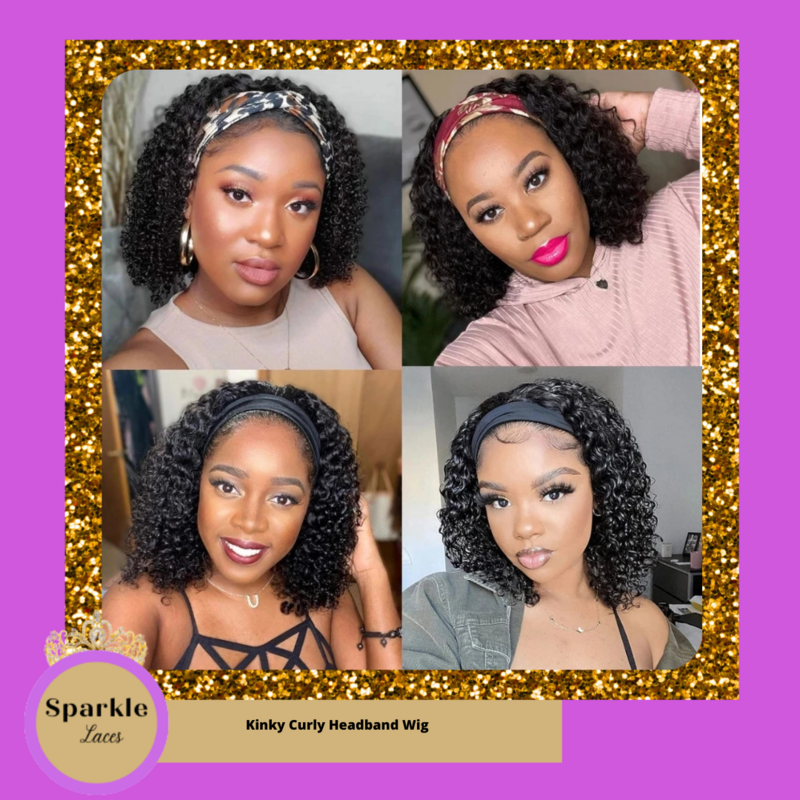 12inch Kinky Curly Headband Wig