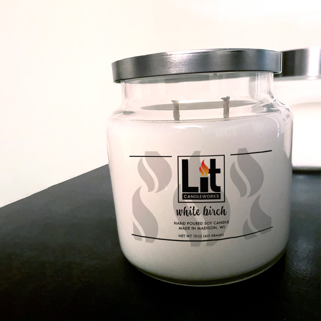 15oz White Birch Candle - Double Wick