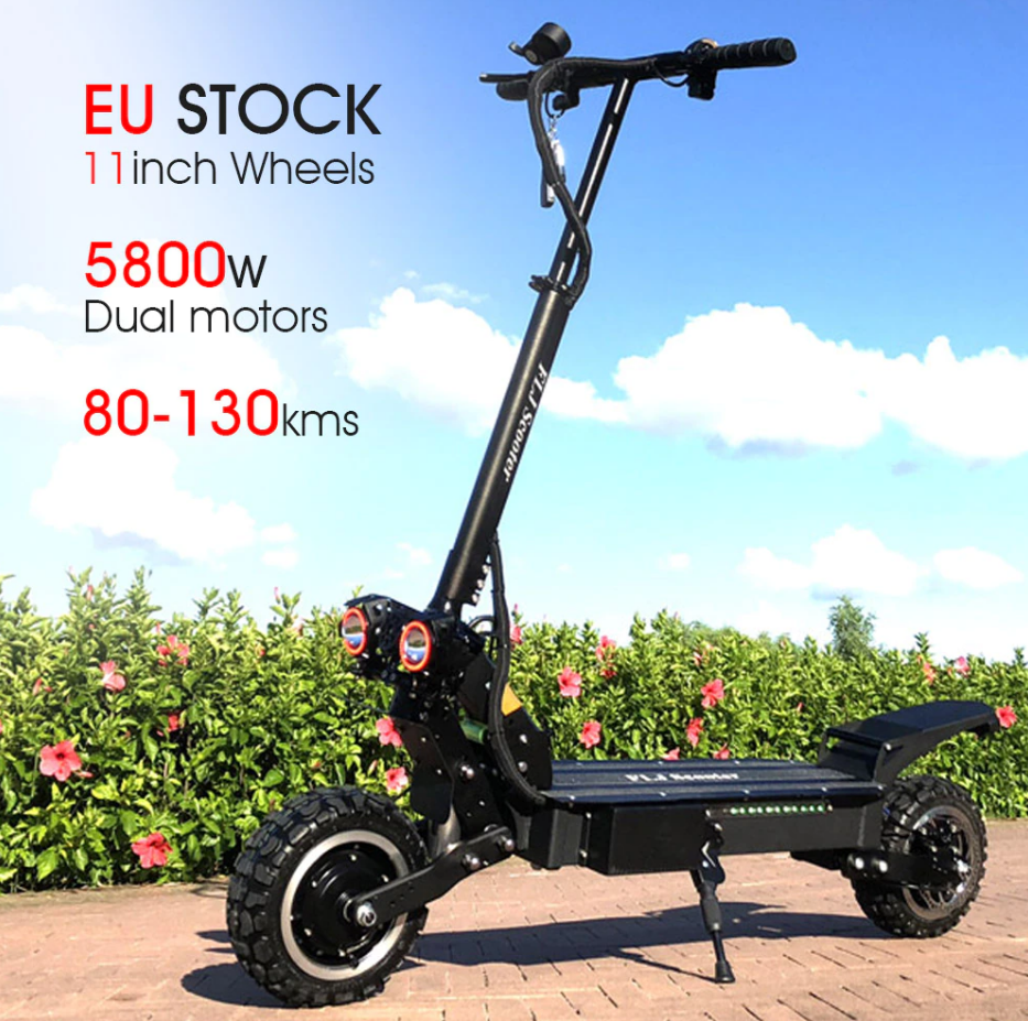 FLJ Powerful Electric Scooter 60V 5600W 11inch Off Road Big Wheel fast charge Motor e scooter kick Foldable adults Scooters