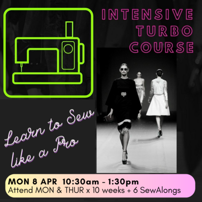INTENSIVE Turbo Course: Starts MON 15 APRIL 10:30 - 1:30pm - 24 sessions total