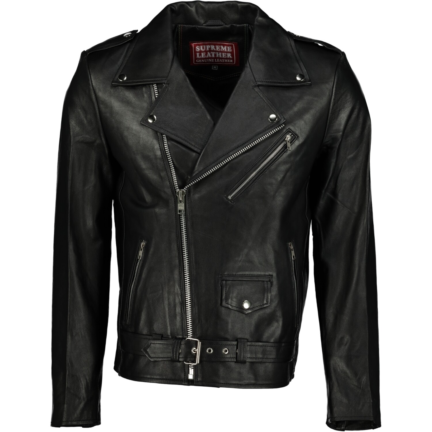 MENS CLASSIC BIKER LEATHER JACKET