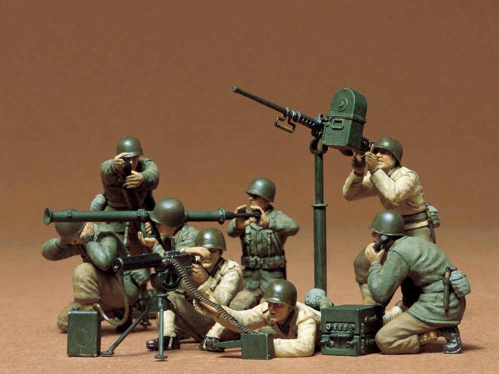 US Gun &amp; Mortar Team Military Miniatures Model Kit