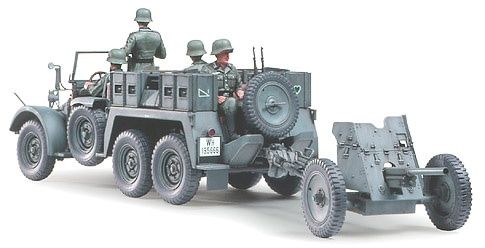 Krupp Protze 1 ton 6X4 Kfz.69 Towing Truck with 3.7cm  Pak Military Model Kit