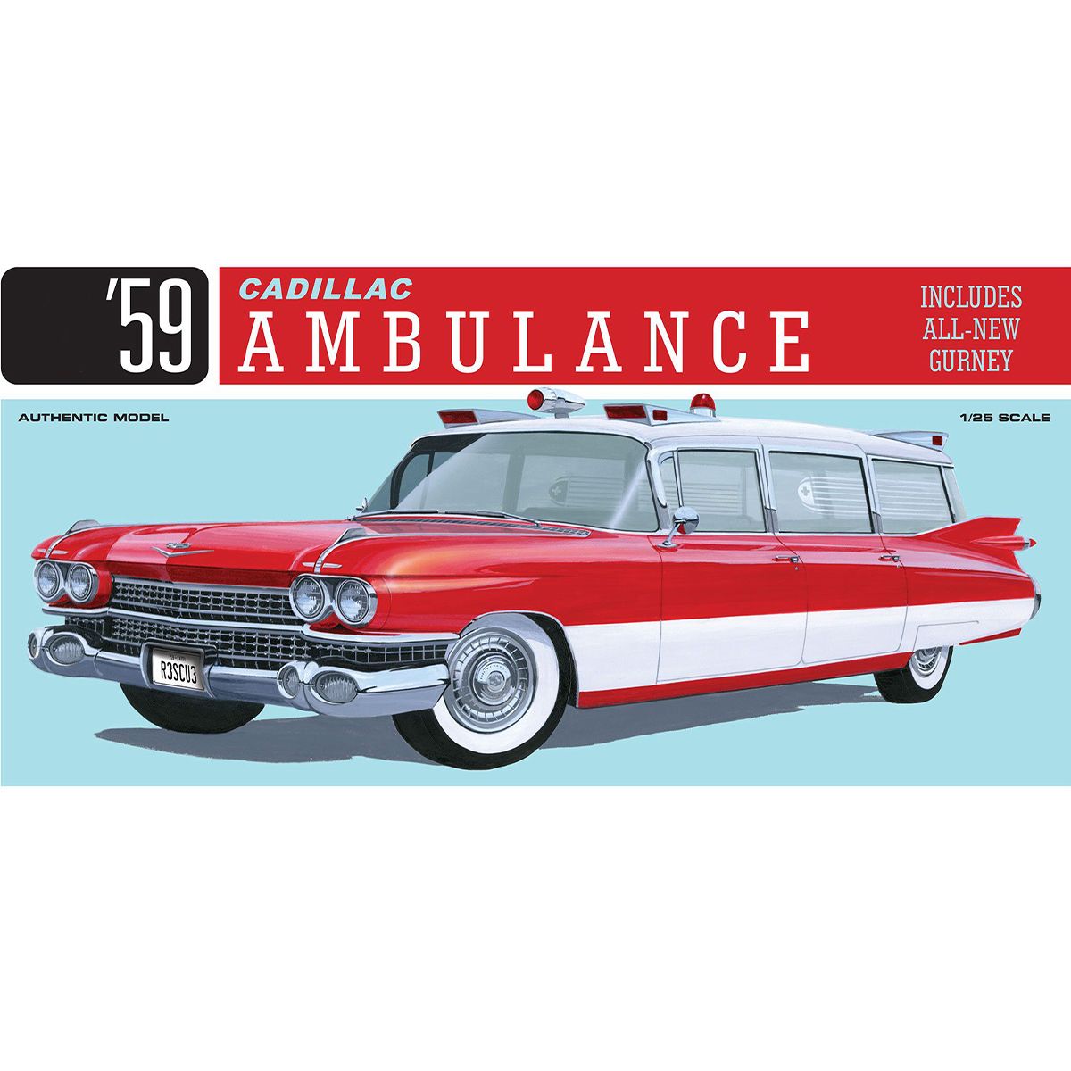 59 Cadillac Ambulance with gurney Model Kit