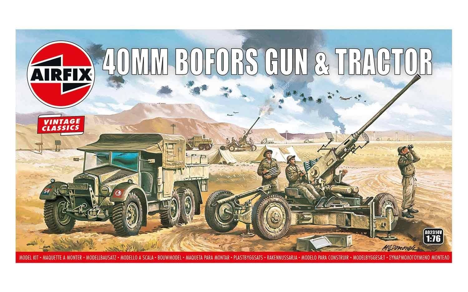 Bofors 40MM Gun &amp; Tractor, AIRFIX Military Model Kit