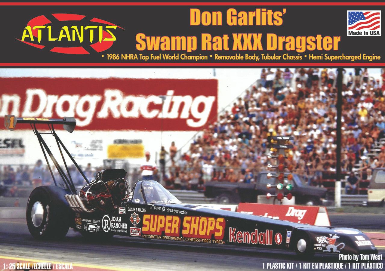 ATLANTIS Don Garlits Swamp Rat XXX Dragster Model Car Kit