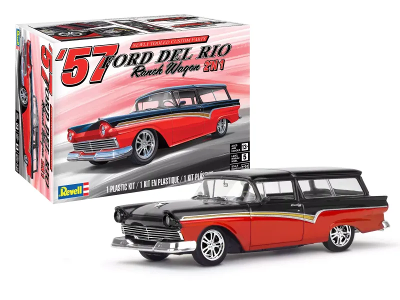 57 Ford Del Rio Ranch Wagon 2 in 1 Model Kit by Revell