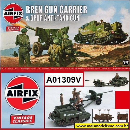 AIRFIX BREN GUN CARRIER &amp; 6PDR GUN Model Kit