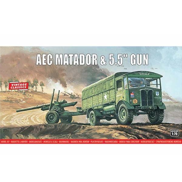 AEC MATADOR &amp; 5.5" GUN Military Model Kit by AIRFIX