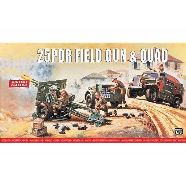 25PDR FIELD GUN &amp; QUAD Military Model Kit by AIRFIX