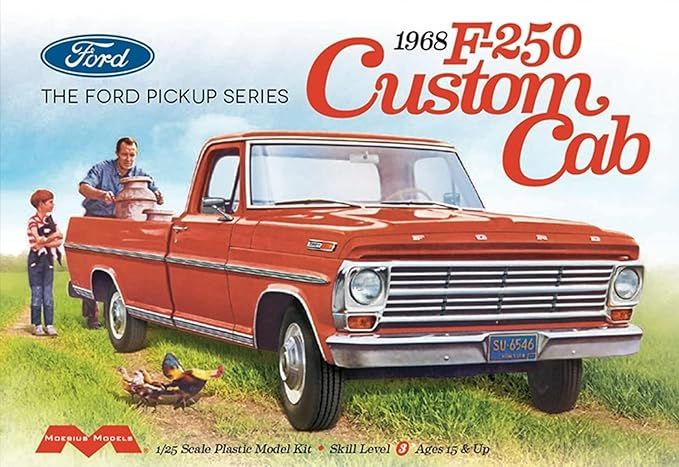 1968 Ford F-250 Custom Cab Pickup Model Kit by Moebius