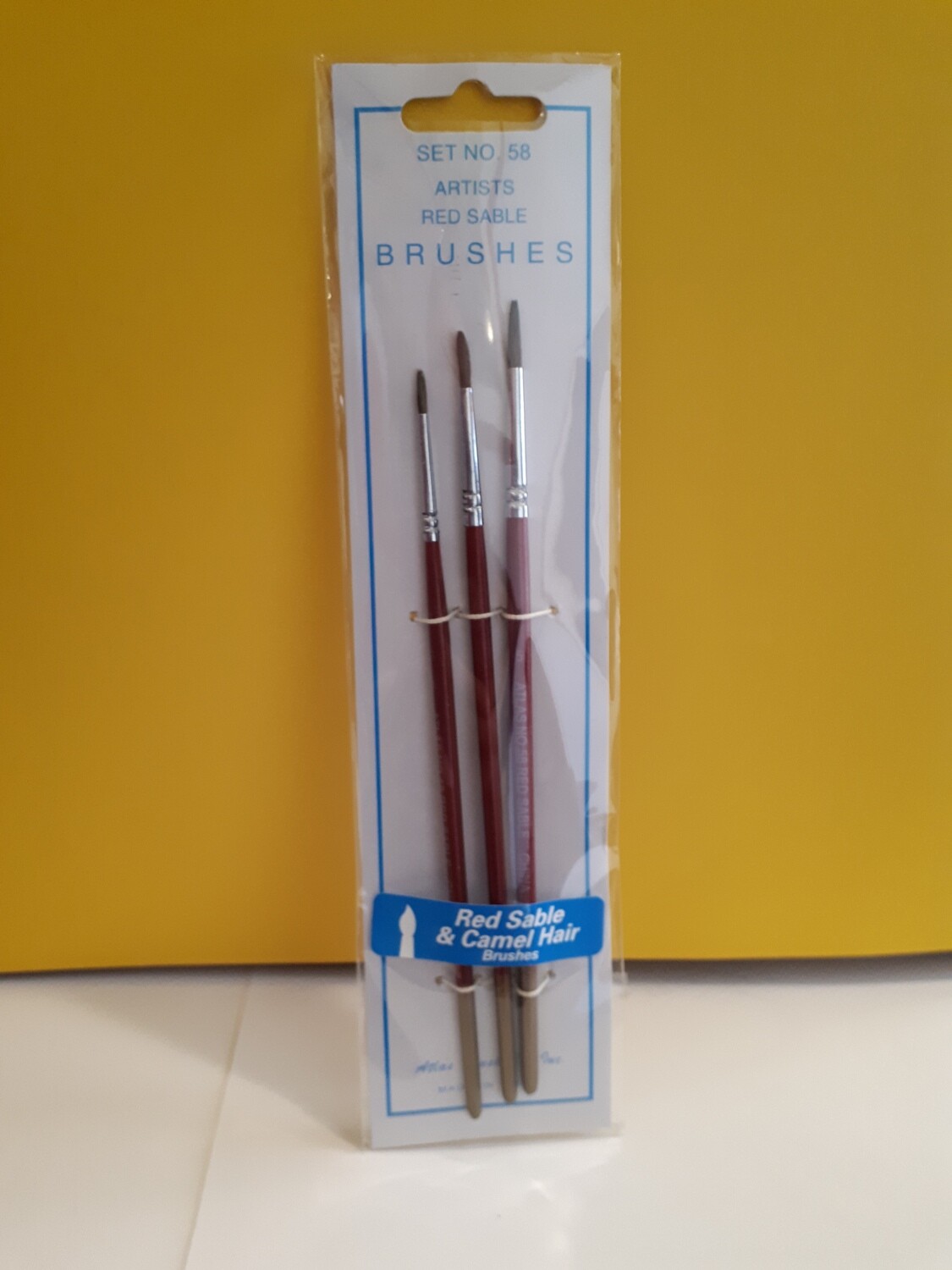 RED SABLE &amp; CAMEL HAIR PAINT BRUSHES 3 PACK