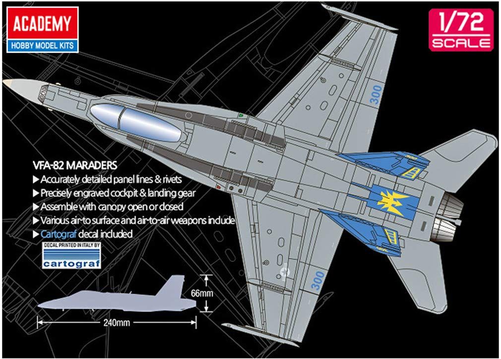 F/A-18C US NAVY VFA-82 MARAUDERS Model Airplane Kit by Academy