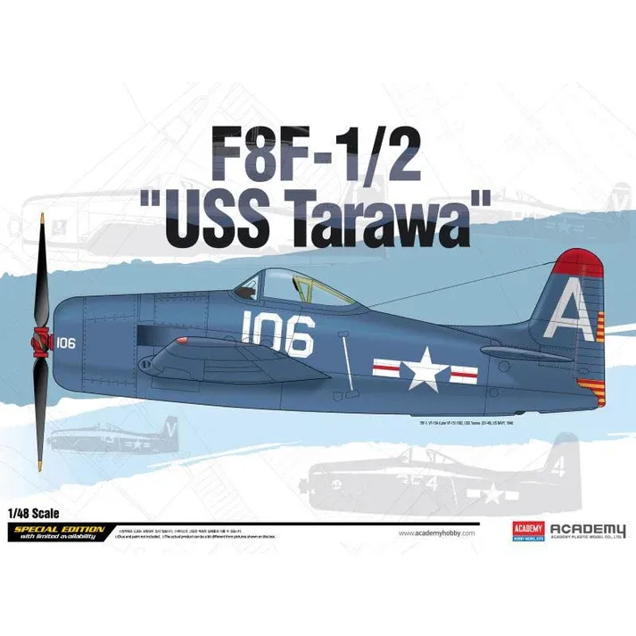 F8F-1/2 USS TARAWA LE Model Airplane Kit by Academy