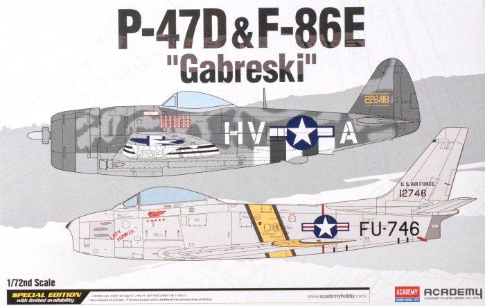 P-47D &amp; F-86E "GABRESKI" Model Airplane Kit by Academy
