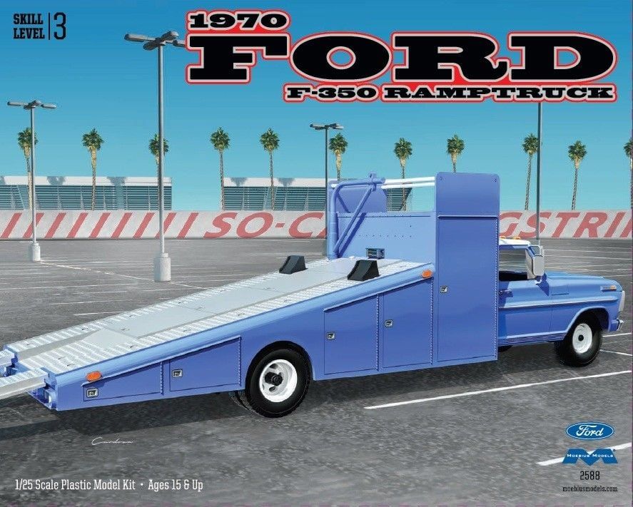 1970 Ford F-350 Ramp Truck Model Kit by Moebius