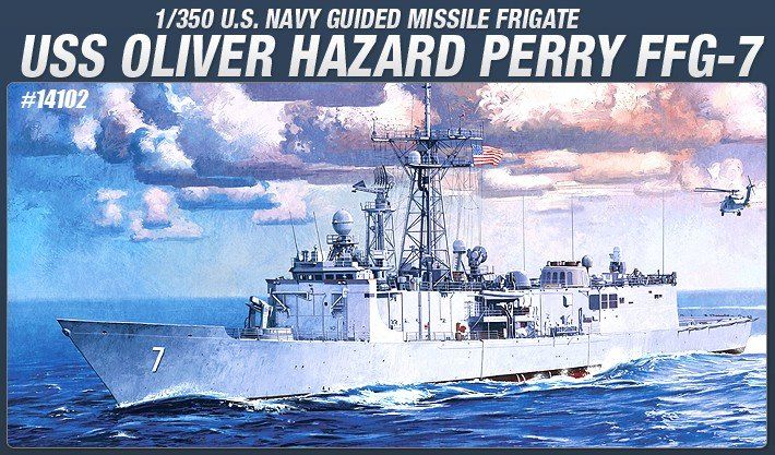 USS Oliver Hazard Perry FFG-7 model ship by Academy