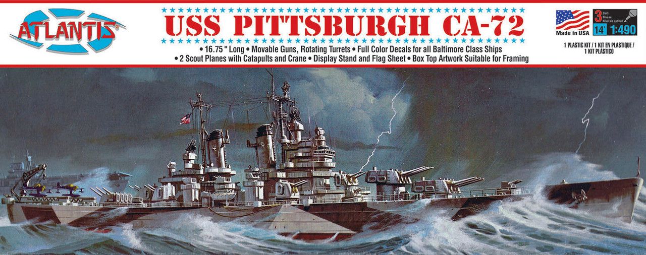 USS PITTSBURGH CA-72 Battleship model kit by ATLANTIS