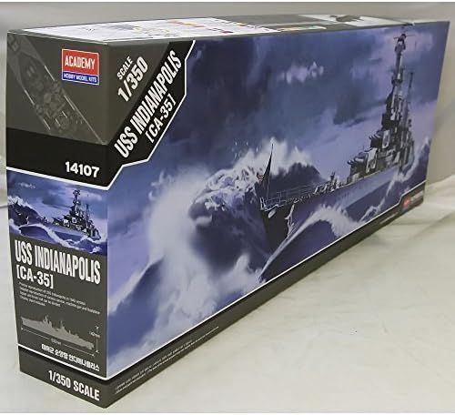 U.S.S. CA-35 Indianapolis 1/350 Model Ship Kit #14107 by Academy