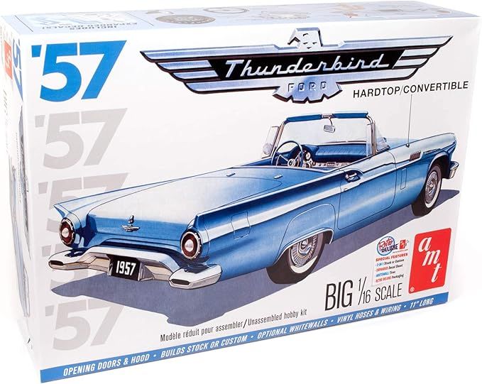 1957 Ford Thunderbird 2T Model Car Kit by AMT, 1/16 Scale