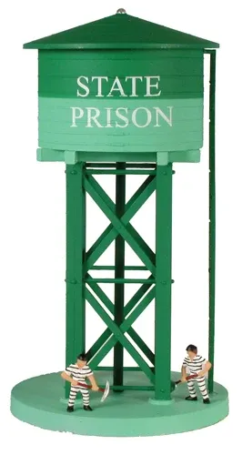 HO Scale State Prison Water Tower, Lighted with 1 hand painted figure