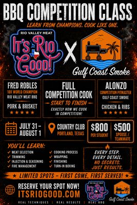 Rio Valley Meat/ Gulf Coast Smoke BBQ Class Teammate/ Spouse
