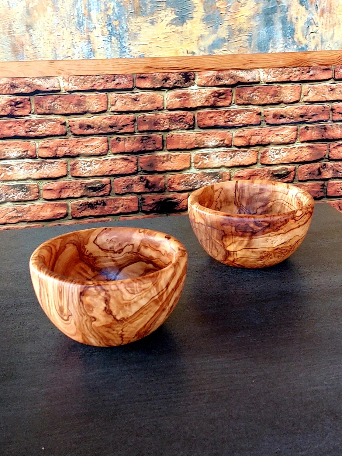 Schale aus Olivenholz 14 cm, Nussschale Müslischale, Dekoschale Holzschale Handgefertigt 