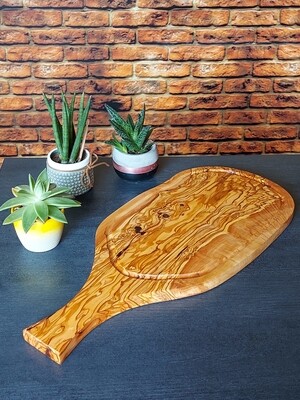 Steakbrett, Tranchierbrett mit Saftrille 50 cm, Schneidebrett, Holzbrett, Küchenbrett 