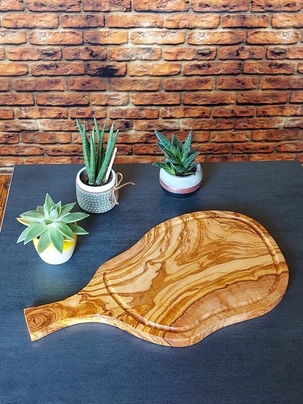 Steakbrett, Tranchierbrett mit Saftrille 40 cm