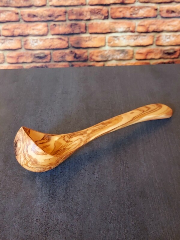Schöpfkelle aus Olivenholz 30 cm, Suppenkelle 