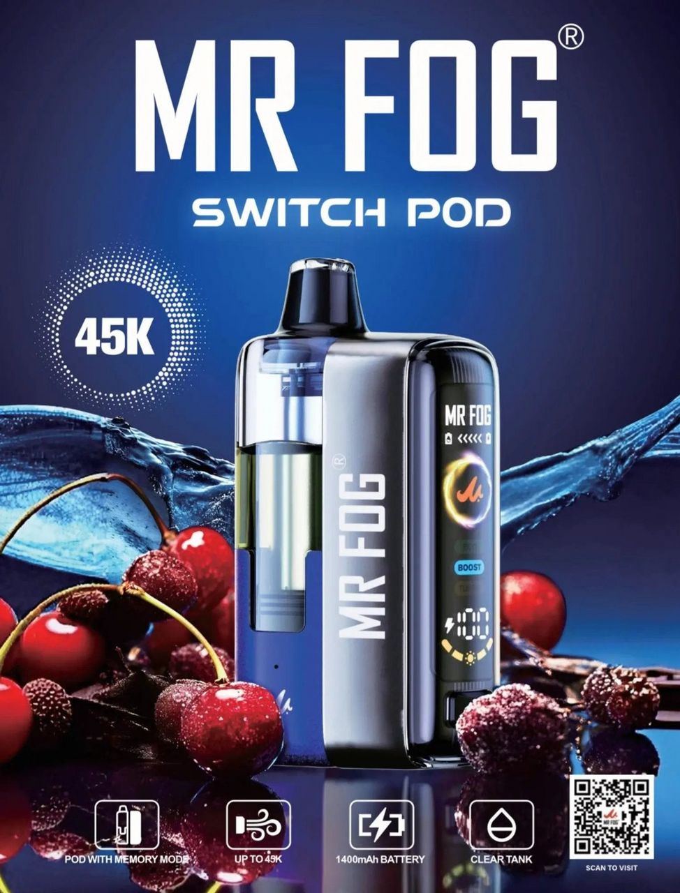MR FOG SWITCH POD 20ML 45K PUFFS KIT (1 POD+CHARGING DEVICE)