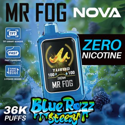 MR FOG NOVA BLUE RAZZ STEEZY EDITION ZERO NICOTINE 36K PUFFS 20ML MR FOG NOVA BLUE RAZZ STEEZY EDITION ZERO NICOTINE 36K PUFFS 20ML