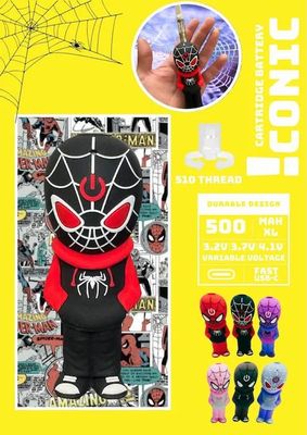 ICONIC CARTRIDGE BATTERY 510 THREAD SPIDERMAN DESIGN ICONIC CARTRIDGE BATTERY 510 THREAD SPIDERMAN DESIGN