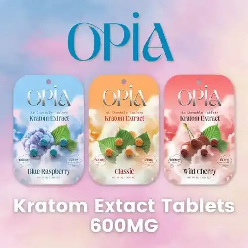 OPIA 600MG PREMIUM KRATOM EXTRACT 4CT X 150MG CHEWABLE TABLETS