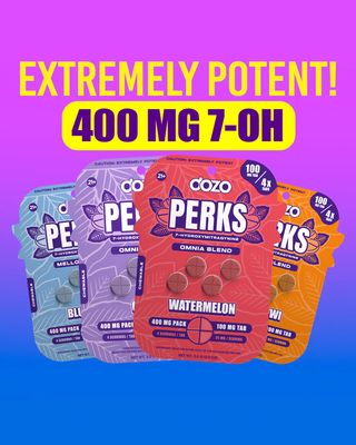 DOZO PERKS 400MG 7-HYDROXYMITRAGYNINE 100MG X 4CT CHEWABLE TABLET DOZO PERKS 400MG 7-HYDROXYMITRAGYNINE 100MG X 4CT CHEWABLE TABLET