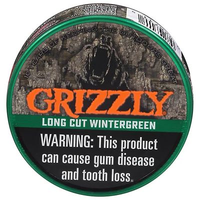 GRIZZLY LONG CUT WINTERGREEN 1.2OZ CHEWING TOBACCO GRIZZLY LONG CUT WINTERGREEN 1.2OZ CHEWING TOBACCO